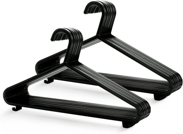 KEPLIN Adult Plastic Coat Hangers - 25pk, Black Colour,